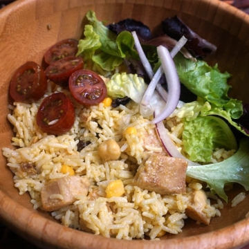 Healthy bowl d'arròs basmati amb blat de moro  pollastre a la planxa | Healthy Bowls