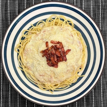 Spaghetti a la carbonara deliciosa de la Mariel | Plats fora de temporada